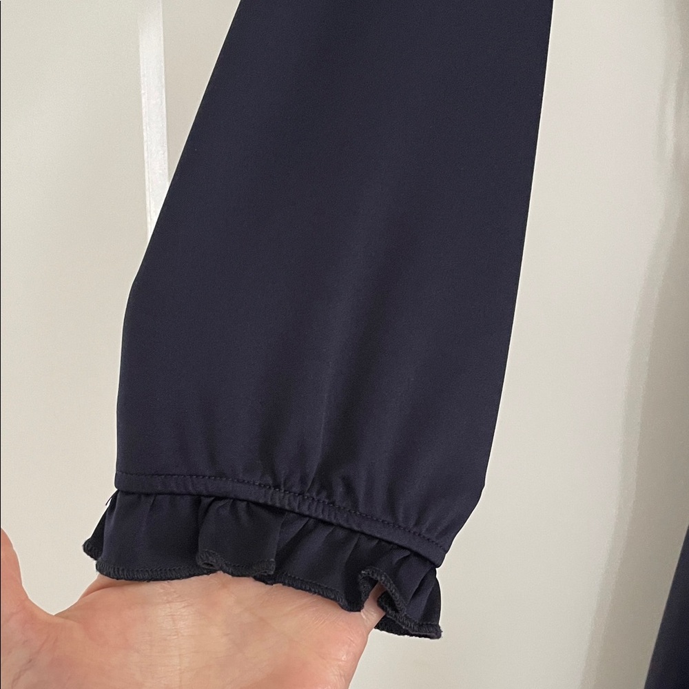 Elegant Navy Long-Sleeve Dress - Picture 2 of 4
